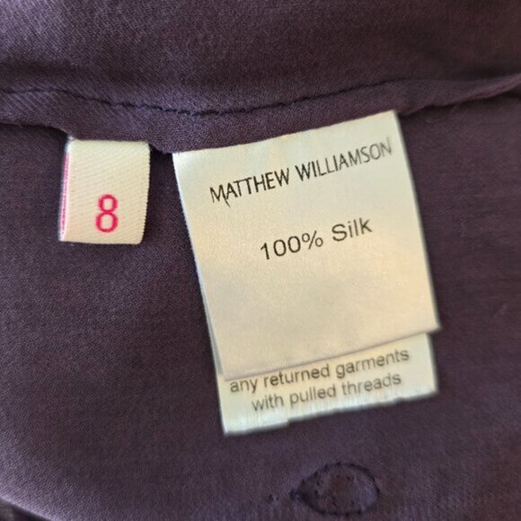 Matthew Williamson Beaded Purple Sleeveless Tank Top Size 8 Small b62 - Picture 8 of 8